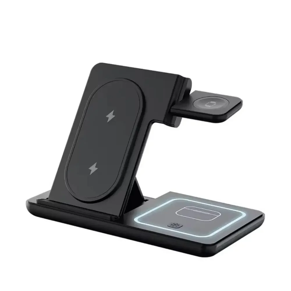 3 In 1 Wireless Charger Stand For Samsung Galaxy Watch Buds Foldable LED